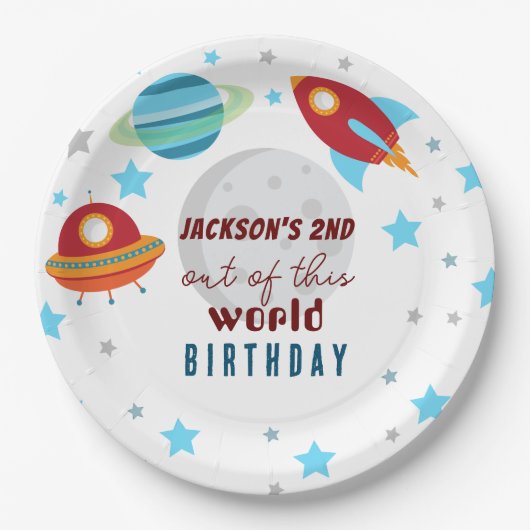 宇宙を超えた2歳の誕生日 ペーパープレート (正面)