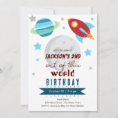 宇宙を超えた2歳の誕生日 招待状 (正面)