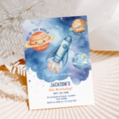 宇宙を超えた スペース プラネット 誕生日パーティー 招待状