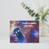 宇宙を通した箱の旅行の気違いの人 ポストカード (スタンド正面)