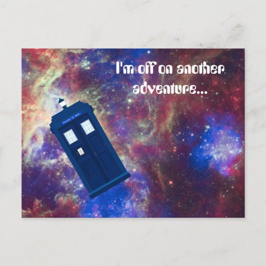 宇宙を通した箱の旅行の気違いの人 ポストカード (正面)