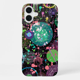宇宙を飛び交う: 壮大な抽象芸術 iPhone 16 PLUSケース