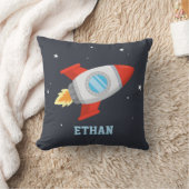 宇宙を駆けるロケット　子供部屋用パーソナライズグッズ クッション (ブランケット)
