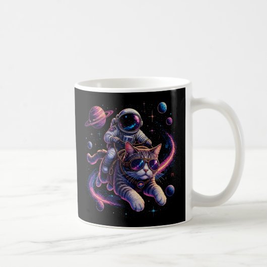 宇宙を駆ける宇宙飛行士猫 コーヒーマグカップ (右)