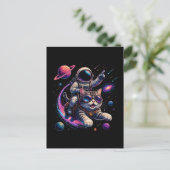 宇宙を駆ける宇宙飛行士猫 ポストカード (スタンド正面)