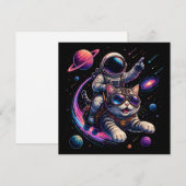 宇宙を駆ける宇宙飛行士猫 招待状 (正面/裏面)