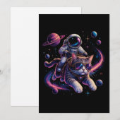 宇宙を駆ける宇宙飛行士猫 招待状 (正面/裏面)