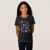 宇宙を駆ける宇宙飛行士猫 Tシャツ (正面フル)