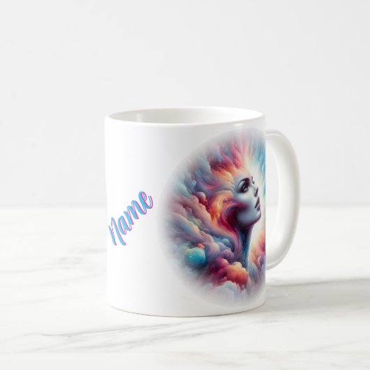 宇宙アウラの髪をした人 コーヒーマグカップ (正面右)