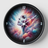 宇宙アウラの髪をした人 壁時計 (正面)