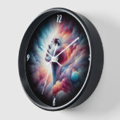宇宙アウラの髪をした人 壁時計 (傾斜)