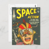 宇宙アクショクールンヴィンテージ漫画ブックカバーアート ポストカード (正面/裏面)