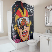 宇宙アクション#2ヴィンテージSci Fi漫画ブックカバー シャワーカーテン (インサイチュ)