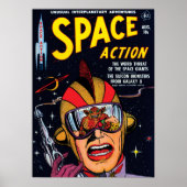宇宙アクション#2ヴィンテージSci Fi漫画ブックカバー ポスター (正面)
