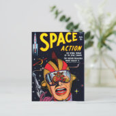 宇宙アクション#2ヴィンテージSci Fi漫画ブックカバー ポストカード (スタンド正面)