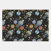 宇宙アドベンチャーをテーマにした包装紙シート ラッピングペーパーシート (正面)