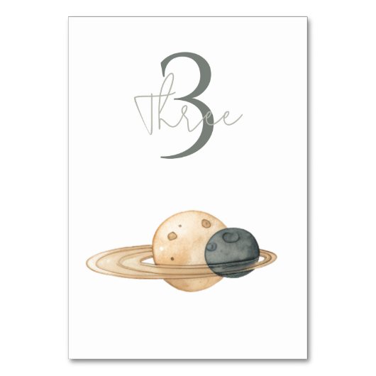 "宇宙アドベンチャーウォーターカラーファースト誕生日 テーブルナンバー (裏面)