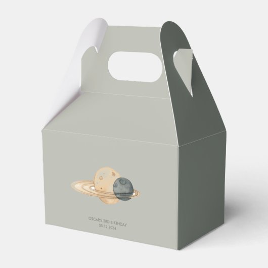 "宇宙アドベンチャーウォーターカラーファースト誕生日 フェイバーボックス (正面サイド)