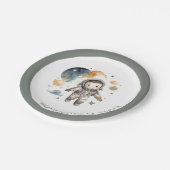 "宇宙アドベンチャーウォーターカラーファースト誕生日 ペーパープレート (アングル)