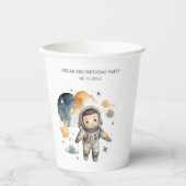 "宇宙アドベンチャーウォーターカラーファースト誕生日 紙コップ (正面)