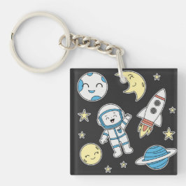 宇宙アドベンチャーカートゥーン – キーチェーンデザイン キーホルダー