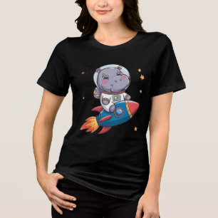 宇宙アドベンチャーヒッポ：おもしろいにブラストオフ トライブレンドＴシャツ