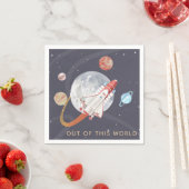 宇宙アドベンチャー宇宙飛行士が世界から スタンダードカクテルナプキン (インサイチュ)