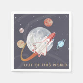 宇宙アドベンチャー宇宙飛行士が世界から スタンダードカクテルナプキン (正面)