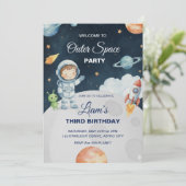 宇宙アドベンチャー宇宙飛行士誕生日招待状 招待状 (スタンド正面)