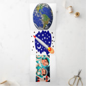 宇宙アドベンチャー誕生日招待状 – フラットカード 三つ折り招待状 (内部)