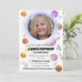 宇宙アドベンチャー誕生日 招待状 (スタンド正面)