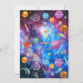 宇宙アドベンチャー誕生日 招待状 (裏面)