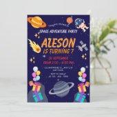 宇宙アドベンチャー誕生祝い 招待状 (スタンド正面)