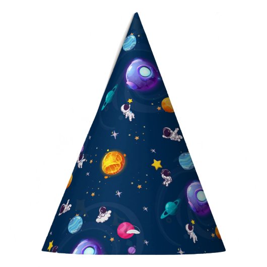 宇宙アドベンチャー：ブルー宇宙飛行士子供の誕生日パーティー パーティーハット (左)