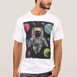 宇宙アドベンチャー:宇宙の宇宙飛行士カラフル Tシャツ