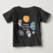 宇宙アドベンチャー:惑星と動物宇宙飛行士 ベビーTシャツ (正面)