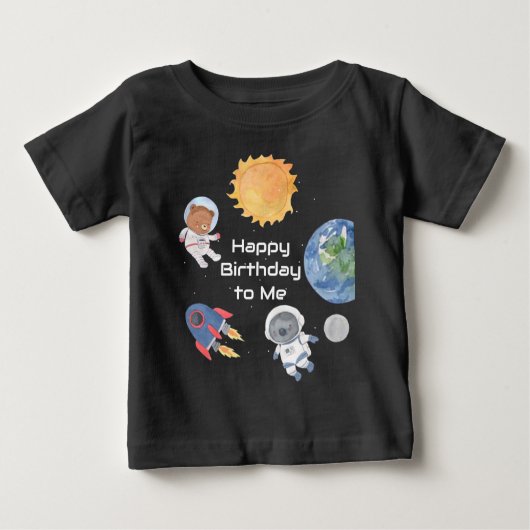 宇宙アドベンチャー：惑星と動物宇宙飛行士 ベビーTシャツ (正面)