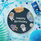 宇宙アドベンチャー：惑星と動物宇宙飛行士 ペーパープレート (パーティー)