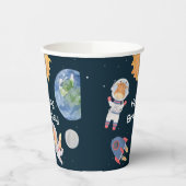 宇宙アドベンチャー:惑星と動物宇宙飛行士 紙コップ (左)