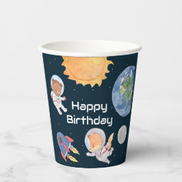 宇宙アドベンチャー:惑星と動物宇宙飛行士 紙コップ