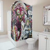 宇宙アドベンチャー#12 おもしろい 50sレトロSci Fi漫画 シャワーカーテン (インサイチュ)