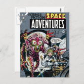 宇宙アドベンチャー#12 おもしろい 50sレトロSci Fi漫画 ポストカード (正面/裏面)