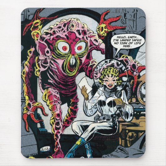 宇宙アドベンチャー#12 おもしろい 50sレトロSci Fi漫画 マウスパッド (正面)