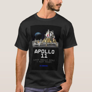 宇宙アポロ11月の地球の上昇メンズブラック Tシャツ
