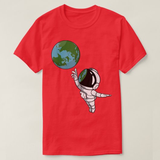 宇宙アース宇宙飛行士Tシャツ Tシャツ (デザイン正面)