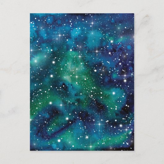 宇宙アートウォーターカラー銀河系 ポストカード (正面)