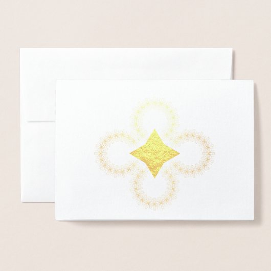 宇宙アールデコスター形空白の金箔カード 箔カード (封筒付き正面)