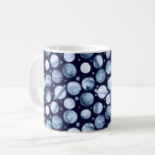 宇宙イラストレーションwiの水色パターン銀河系 コーヒーマグカップ (正面左)