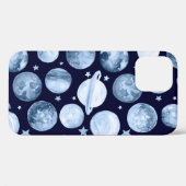 宇宙イラストレーションwiの水色パターン銀河系 Case-Mate iPhoneケース (裏面 (横))