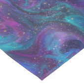 宇宙インク |ターコイズブルーパープル銀河系星雲 ショートテーブルランナー (コーナー)